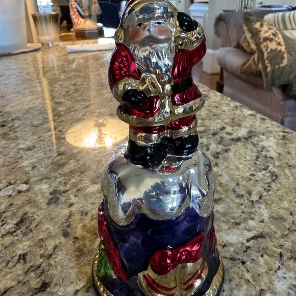 Vintage Mercury Glass Christmas Bell 6" Shiney, Colorful, China Set of 3 - Picture 12 of 16